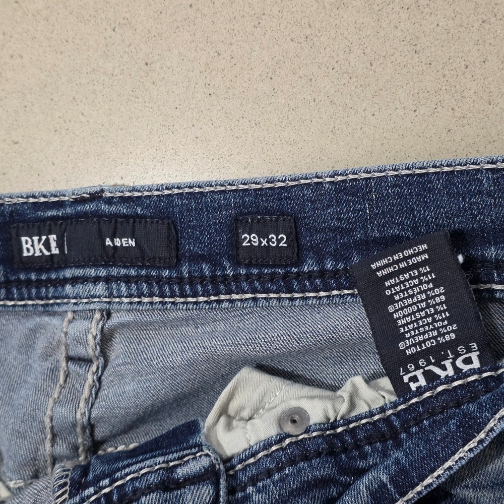 BKE Aden Mens Straight Leg Jeans 29x32 Medium Wash Distressed Denim - Picture 8 of 8